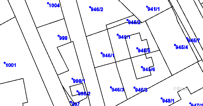Parcela st. 946/1 v KÚ Jilemnice, Katastrální mapa