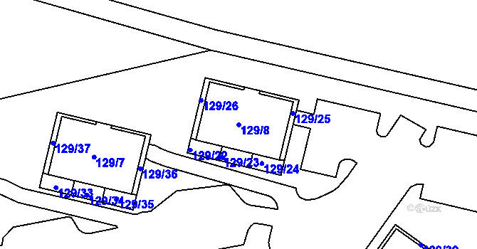 Parcela st. 129/8 v KÚ Jilemnice, Katastrální mapa