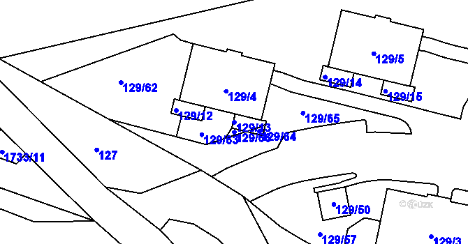 Parcela st. 129/13 v KÚ Jilemnice, Katastrální mapa
