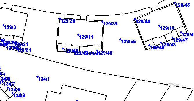 Parcela st. 129/40 v KÚ Jilemnice, Katastrální mapa