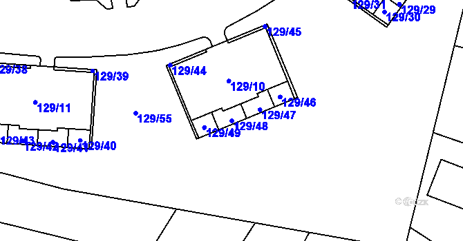 Parcela st. 129/48 v KÚ Jilemnice, Katastrální mapa