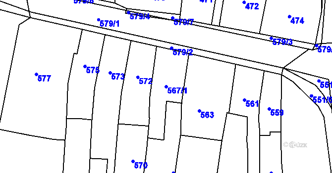 Parcela st. 567/1 v KÚ Jilemnice, Katastrální mapa