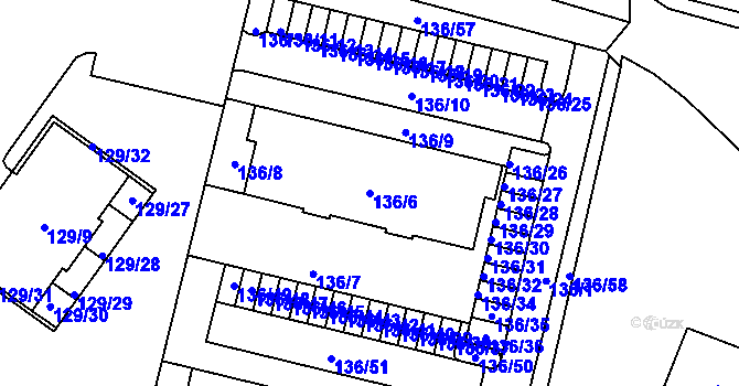Parcela st. 136/6 v KÚ Jilemnice, Katastrální mapa