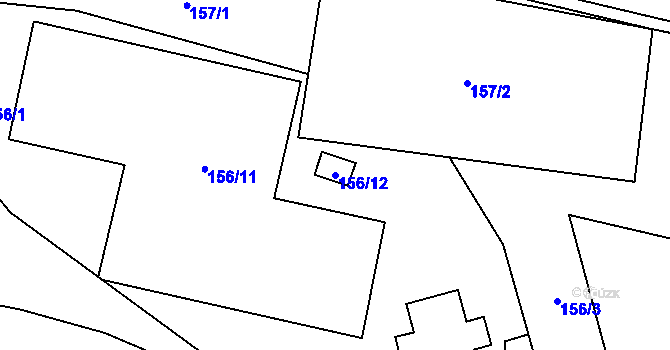 Parcela st. 156/12 v KÚ Jilemnice, Katastrální mapa
