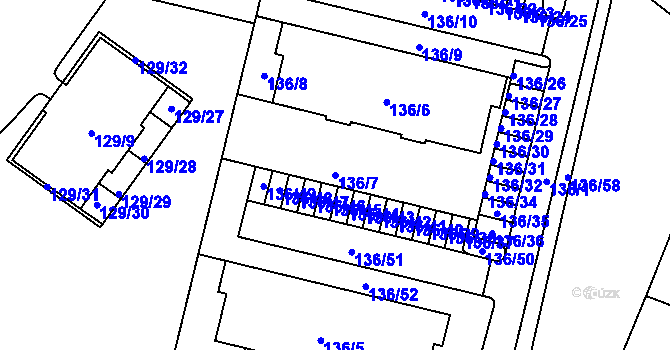 Parcela st. 136/7 v KÚ Jilemnice, Katastrální mapa