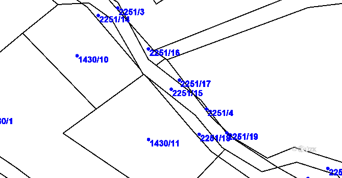 Parcela st. 2251/15 v KÚ Jilemnice, Katastrální mapa