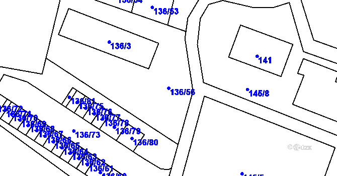 Parcela st. 136/56 v KÚ Jilemnice, Katastrální mapa