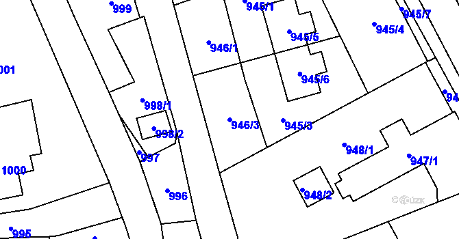 Parcela st. 946/3 v KÚ Jilemnice, Katastrální mapa