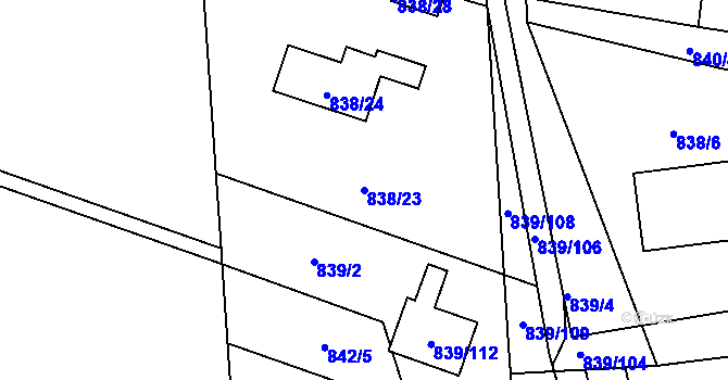 Parcela st. 838/23 v KÚ Jilemnice, Katastrální mapa