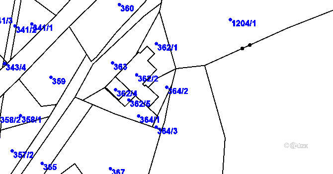 Parcela st. 364/2 v KÚ Jilemnice, Katastrální mapa