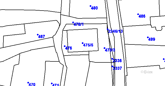 Parcela st. 475/5 v KÚ Jilemnice, Katastrální mapa