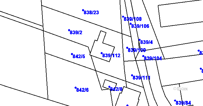 Parcela st. 839/112 v KÚ Jilemnice, Katastrální mapa