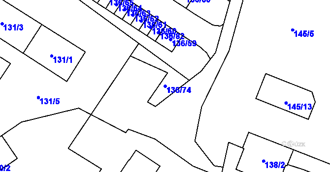 Parcela st. 136/74 v KÚ Jilemnice, Katastrální mapa