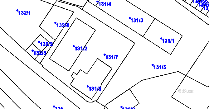 Parcela st. 131/7 v KÚ Jilemnice, Katastrální mapa