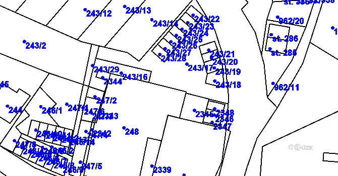 Parcela st. 243/30 v KÚ Jilemnice, Katastrální mapa