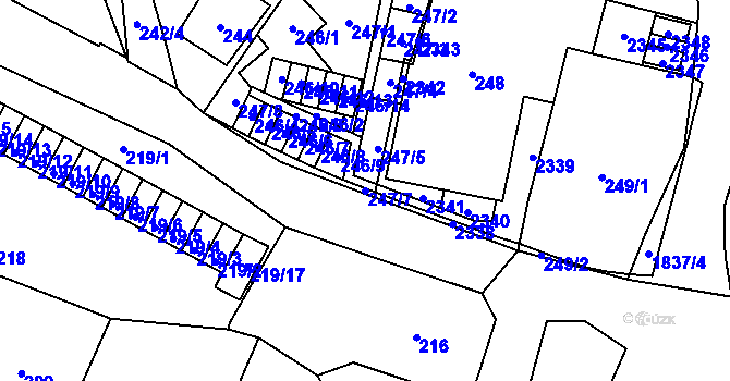 Parcela st. 247/7 v KÚ Jilemnice, Katastrální mapa