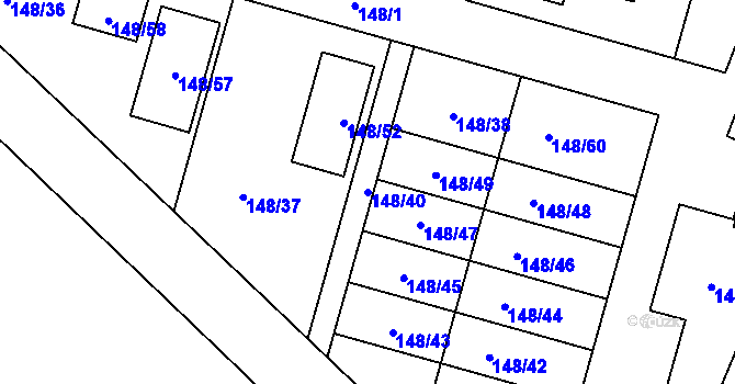 Parcela st. 148/40 v KÚ Jilemnice, Katastrální mapa