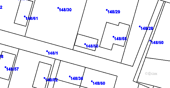 Parcela st. 148/56 v KÚ Jilemnice, Katastrální mapa