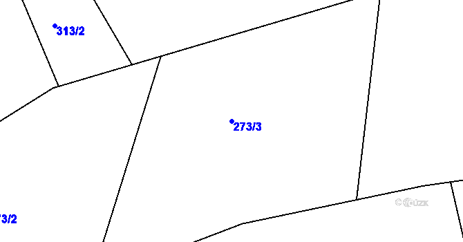 Parcela st. 273/3 v KÚ Hrabačov, Katastrální mapa