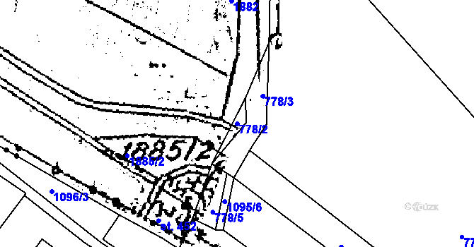 Parcela st. 778/2 v KÚ Hrabačov, Katastrální mapa