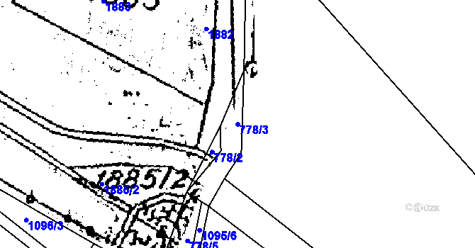 Parcela st. 778/3 v KÚ Hrabačov, Katastrální mapa