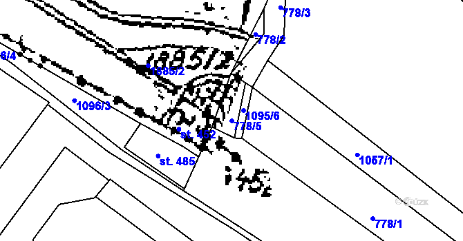 Parcela st. 778/5 v KÚ Hrabačov, Katastrální mapa
