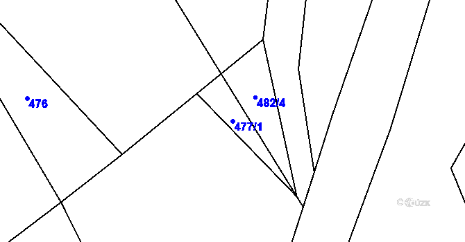 Parcela st. 477/1 v KÚ Jilemník, Katastrální mapa