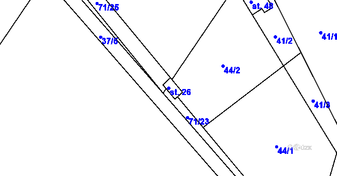 Parcela st. 26 v KÚ Ždírec u Pohledu, Katastrální mapa