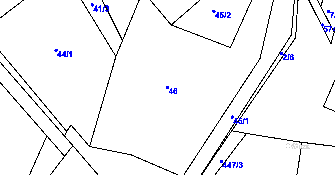 Parcela st. 46 v KÚ Ždírec u Pohledu, Katastrální mapa