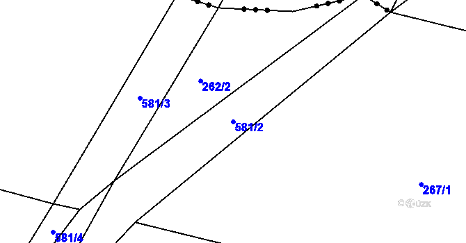 Parcela st. 581/2 v KÚ Ždírec u Pohledu, Katastrální mapa