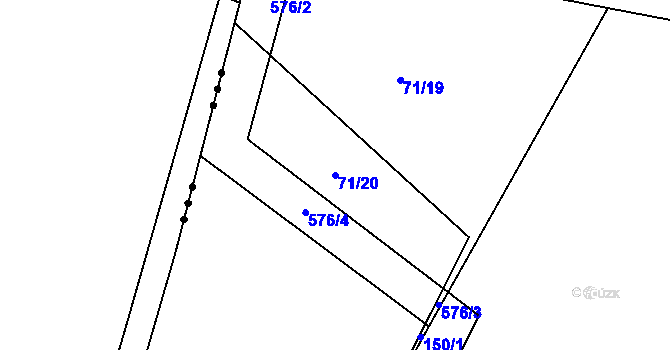 Parcela st. 71/20 v KÚ Ždírec u Pohledu, Katastrální mapa