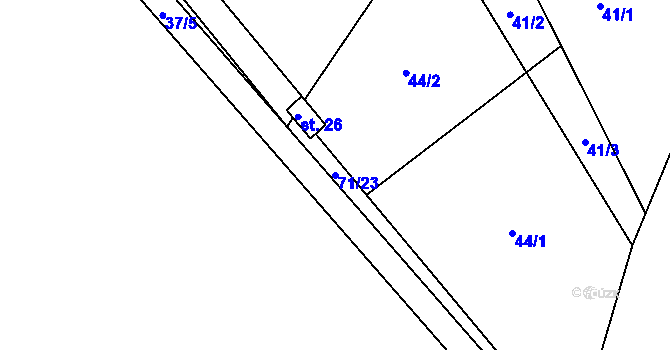 Parcela st. 71/23 v KÚ Ždírec u Pohledu, Katastrální mapa