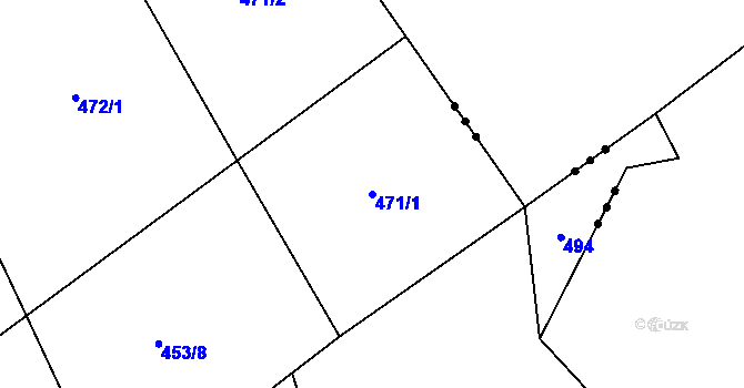 Parcela st. 471/1 v KÚ Ždírec u Pohledu, Katastrální mapa