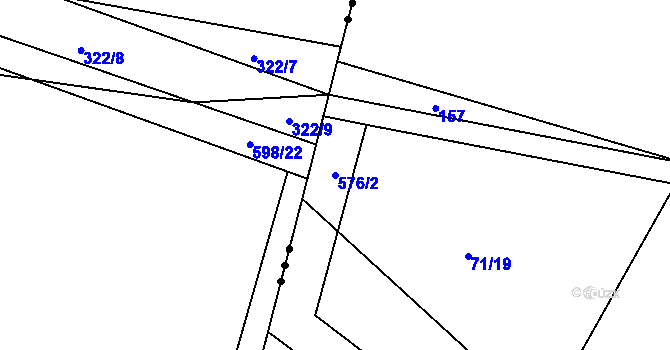 Parcela st. 576/2 v KÚ Ždírec u Pohledu, Katastrální mapa