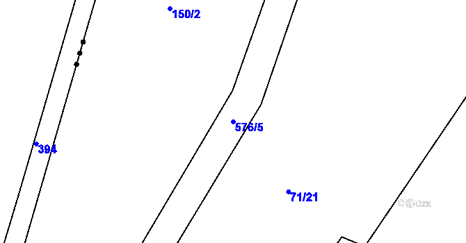 Parcela st. 576/5 v KÚ Ždírec u Pohledu, Katastrální mapa
