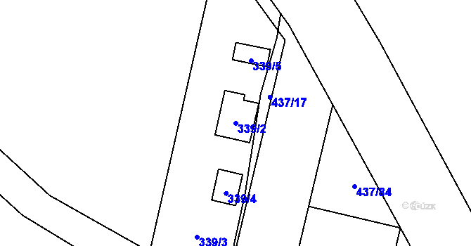 Parcela st. 339/2 v KÚ Jilešovice, Katastrální mapa