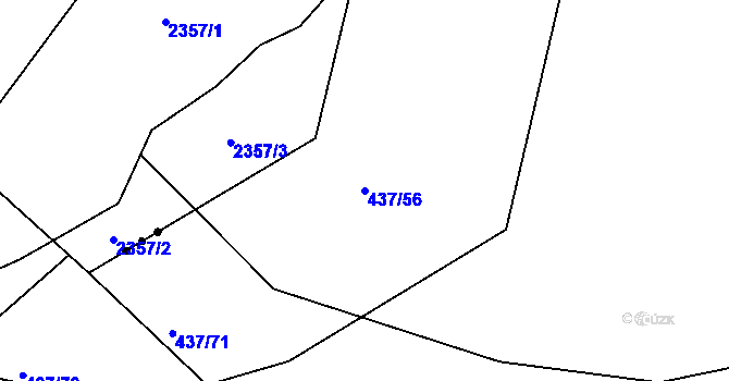Parcela st. 437/56 v KÚ Jilešovice, Katastrální mapa