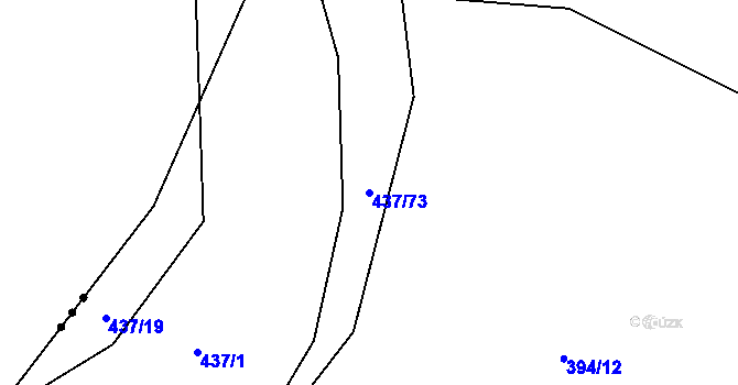 Parcela st. 437/73 v KÚ Jilešovice, Katastrální mapa
