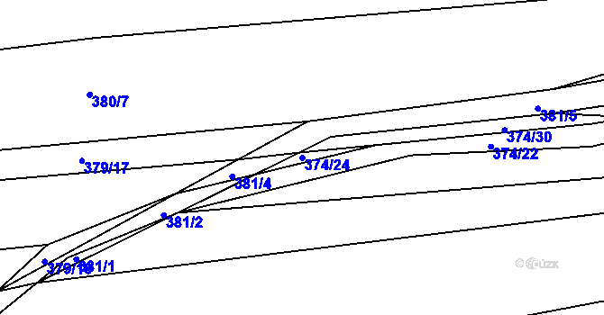 Parcela st. 374/24 v KÚ Jilešovice, Katastrální mapa
