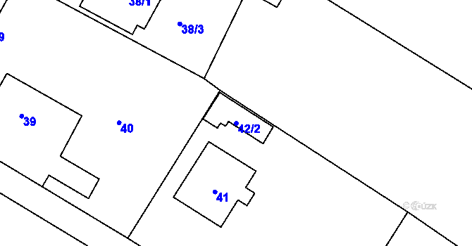 Parcela st. 42/2 v KÚ Jilešovice, Katastrální mapa