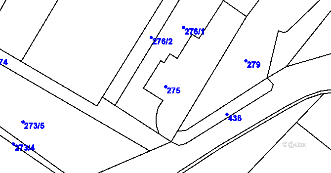 Parcela st. 275 v KÚ Jilešovice, Katastrální mapa
