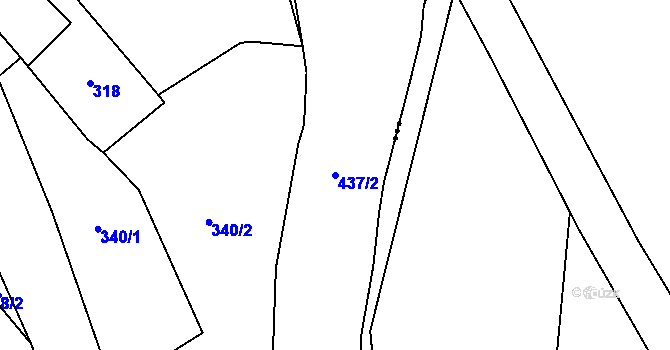 Parcela st. 437/2 v KÚ Jilešovice, Katastrální mapa