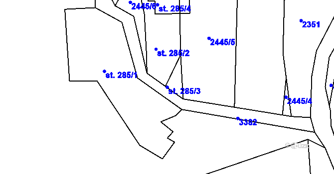 Parcela st. 285/3 v KÚ Jílové u Děčína, Katastrální mapa