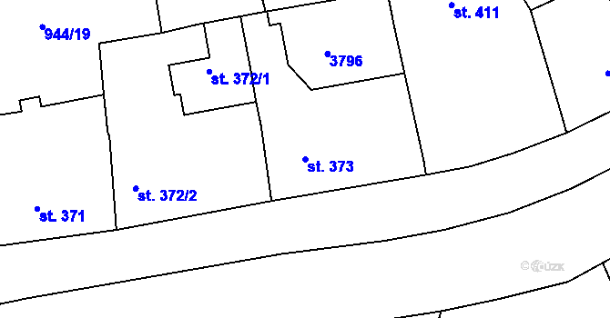 Parcela st. 373 v KÚ Jílové u Děčína, Katastrální mapa