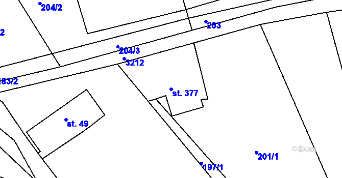 Parcela st. 377 v KÚ Jílové u Děčína, Katastrální mapa
