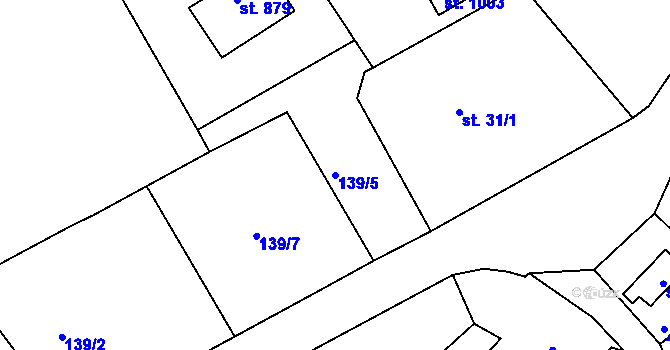 Parcela st. 139/5 v KÚ Jílové u Děčína, Katastrální mapa