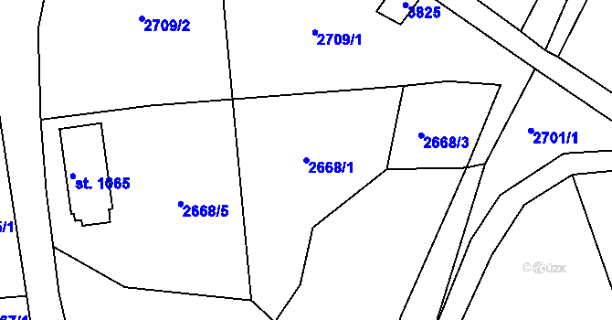 Parcela st. 2668/1 v KÚ Jílové u Děčína, Katastrální mapa