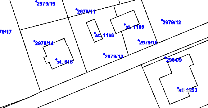 Parcela st. 2979/13 v KÚ Jílové u Děčína, Katastrální mapa