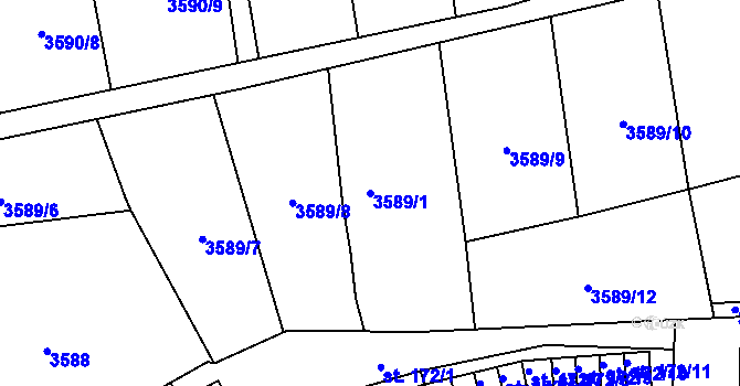 Parcela st. 3589/1 v KÚ Jílové u Děčína, Katastrální mapa