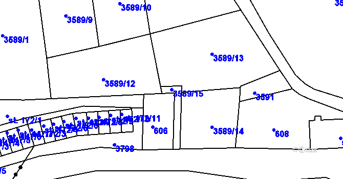 Parcela st. 3589/15 v KÚ Jílové u Děčína, Katastrální mapa